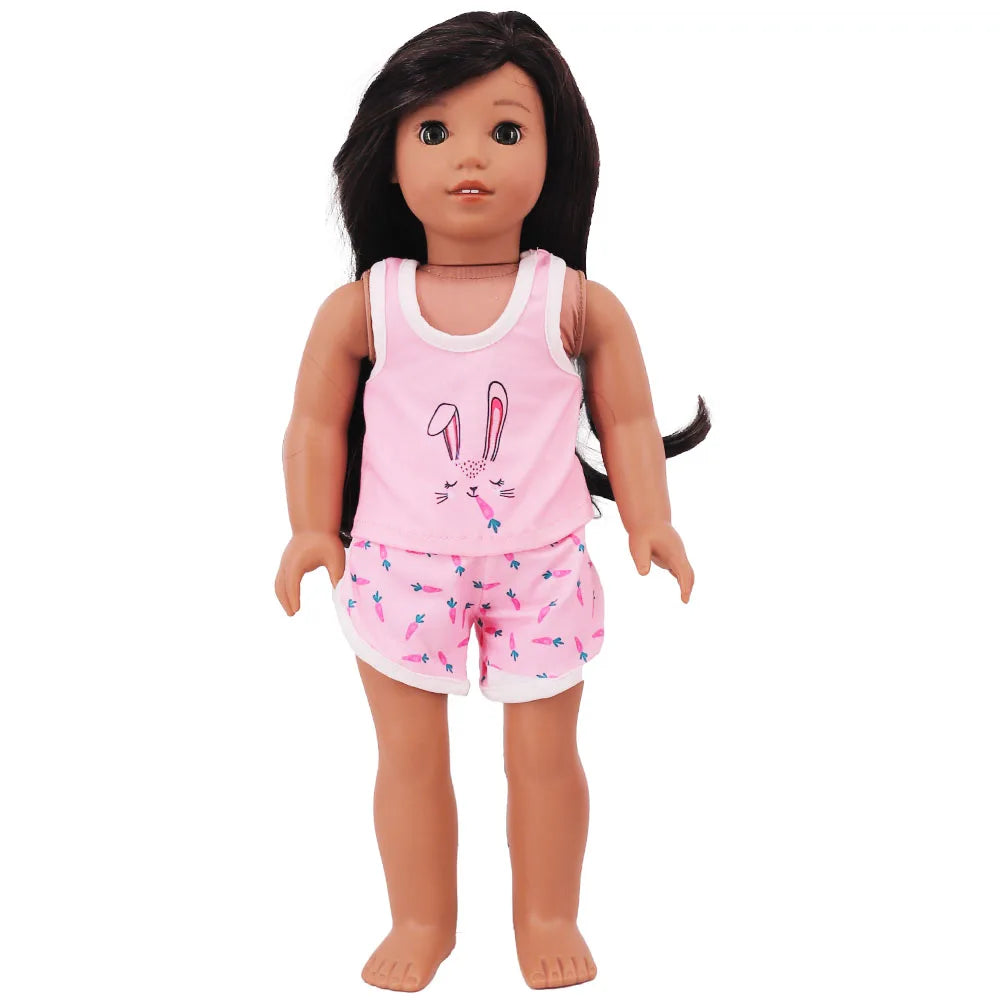 43Cm Baby Doll Clothes Accessories Pink Series Pajama Swimsuit for 18inch Girl American & 43 cCm Baby Reborn Doll,Our Generation