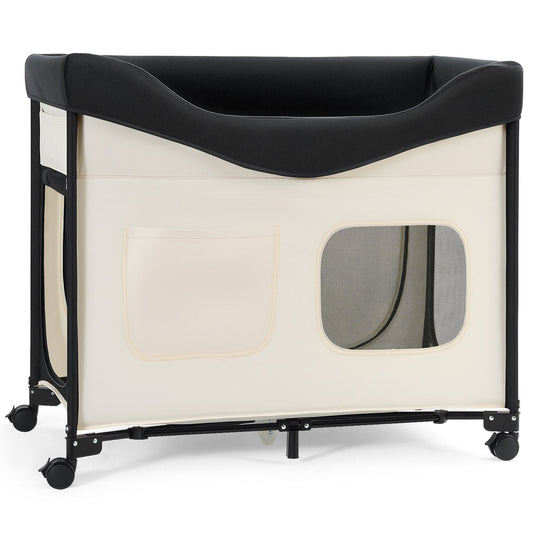Elevated Lounge Pet Bed Foldable Bunk Dog Bed With Wheels & Side Bags