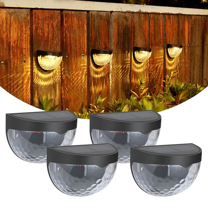 4Pack Solar LED Garden Ground Light Outdoor Waterproof Solar Wall Lamp Christmas Fence Courtyard Atmosphere Decor Night Light