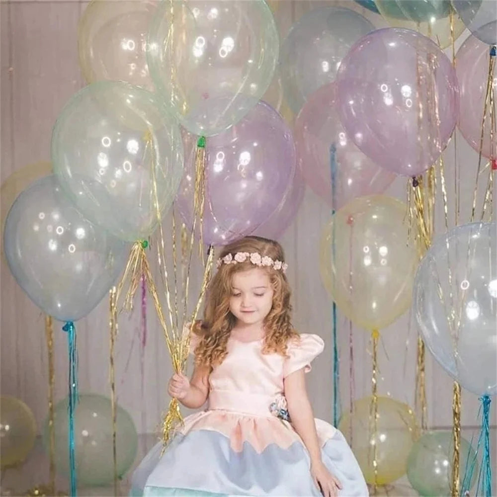 100pcs Colorful Crystal latex Balloon 10 inch Transparent Bubble Latex Balloons Kids toys Birthday Wedding party decorations