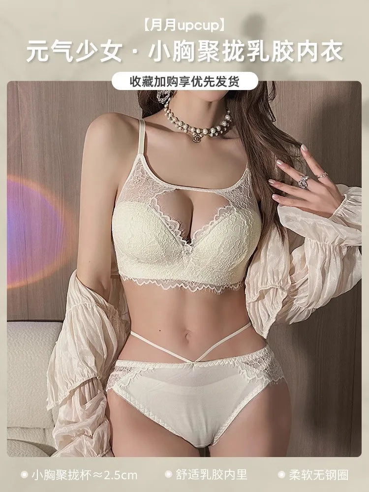 French Sexy Lace Lingerie, Women's Anti-sagging and Beautiful Back Bra Without Underwire  Bra for Women