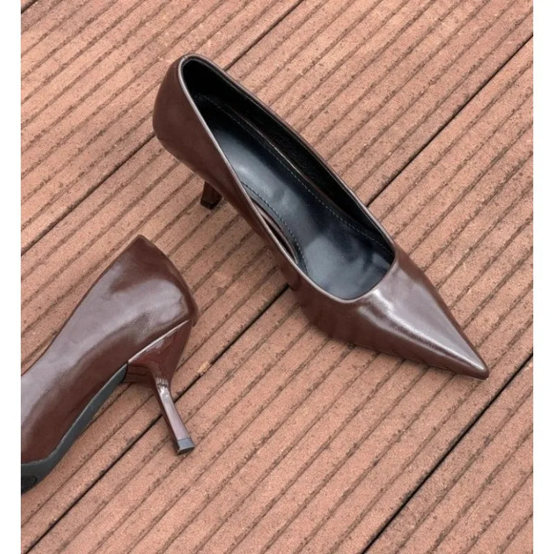 New Sexy Thin High Heels Pumps Women Pointed Toe Slip on Shoes Elegant Prom Wedding Stripper Ladies Sandals Designer