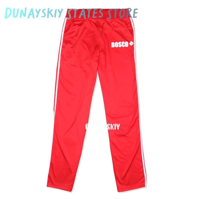 Anime Yuri Plisetsky Victor Nikiforov Cosplay Costume Red Blue Coat Jacket Pants Anime Unisex Halloween Sportswear for Women Men