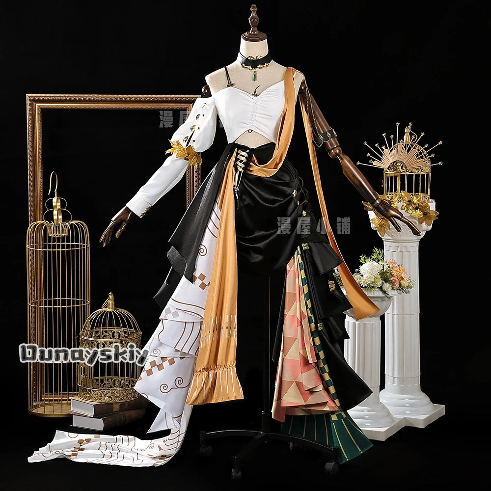 Muelsyse Cosplay Game Arknights Costume Muelsyse New Skin Long Dress Wig Shoe Suits Halloween Women Uniform For Role-playing