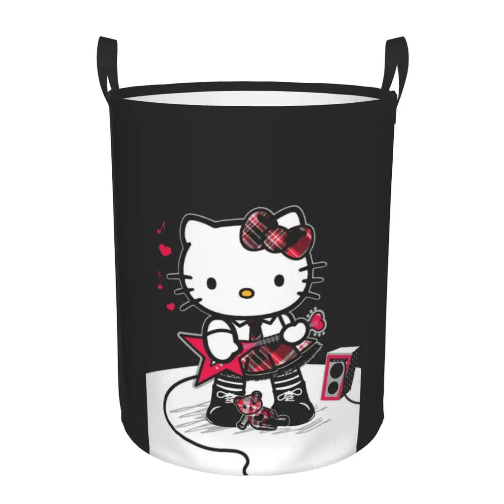 Custom Hello Kitty Laundry Basket Collapsible Large Clothes Storage Bin Cartoon Character Baby Hamper