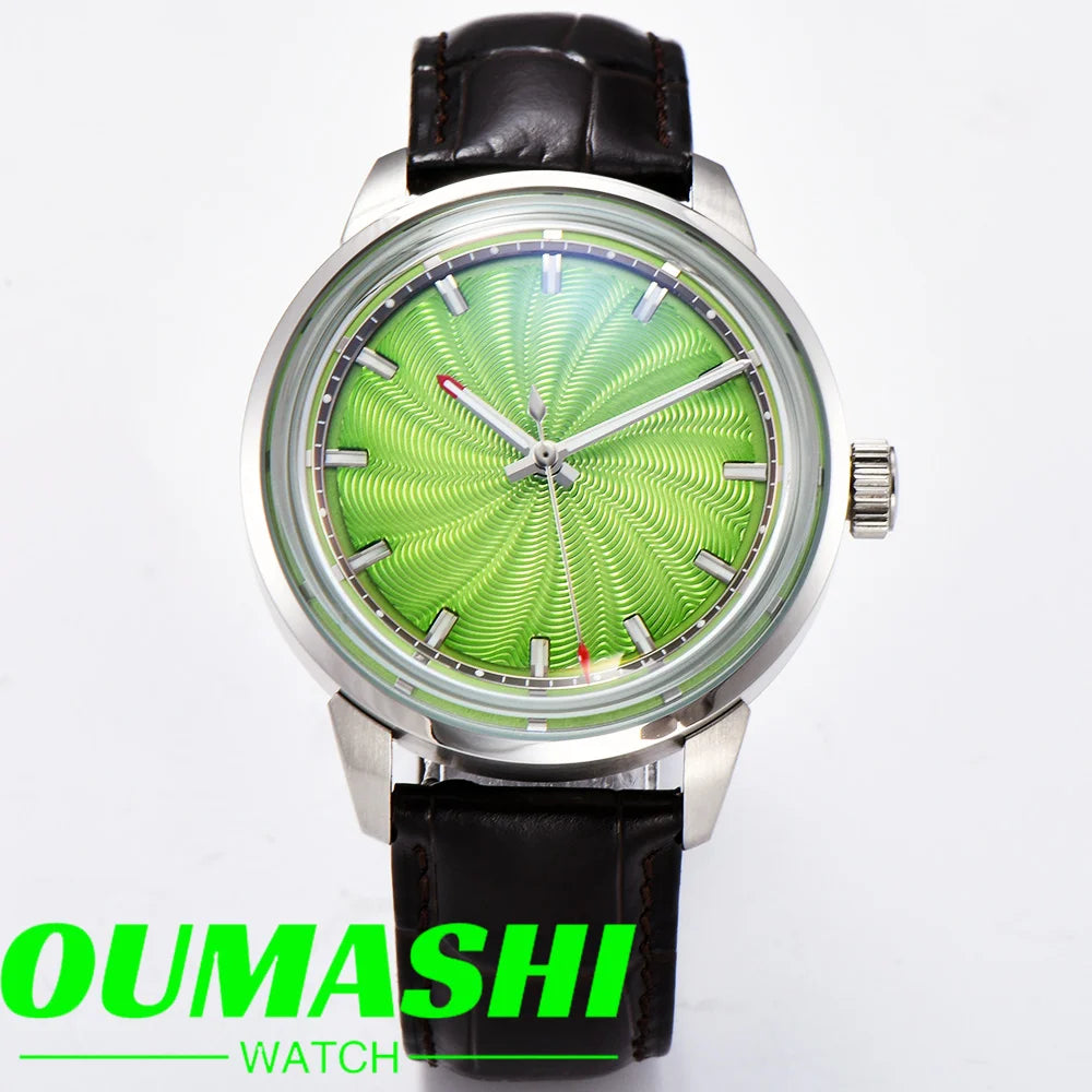 MIYOTA8215 custom watches men 42mm Automatic mechanical movement 316L stainless steel case Green Glow men's luxury BLUE watch