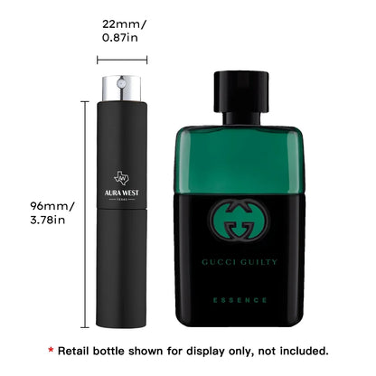 Gucci - Guilty Black Essence EDT for men Travel Spray (5ml), Genuine Fragrance Decant, Not Original Bottle, Sample Size