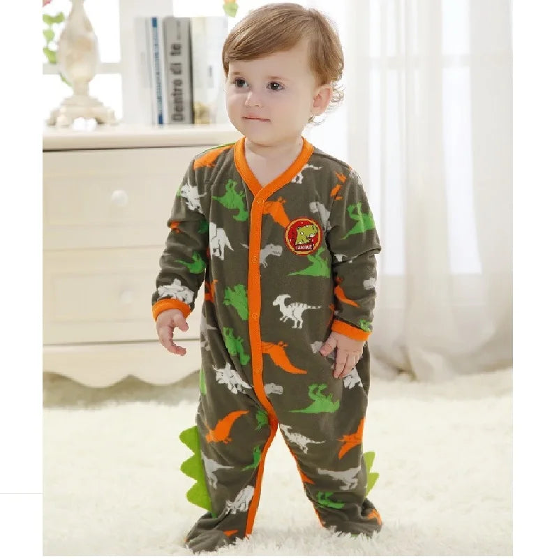 Fleece Baby One-Piece Romper With Footies bodysuits newborn sleepwear girl jumpsuit boy pajamas overalls cotton clothes