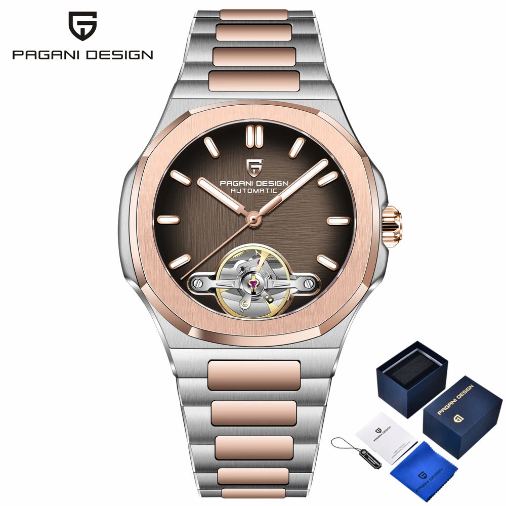PAGANI DESIGN 2025 new Sapphire automatic mechanical watch men's gift gift box stainless steel men's watch 50 meters waterproof