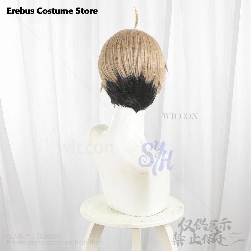 Anime GACHIAKUTA Cosplay Jin Kougasaki Costume Brown Black Heat Resistant Hair Y2K Fashion Wigs Halloween Christmas Party Cos