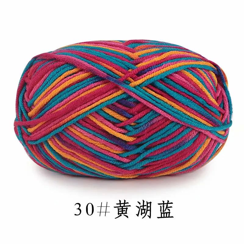 5Strands 2.5mm Colorful Soft Cotton Baby Knitting Wool Yarn Crochet Craft  Crochet Fancy Yarn Hand Knitting Sweater Baby Clothes