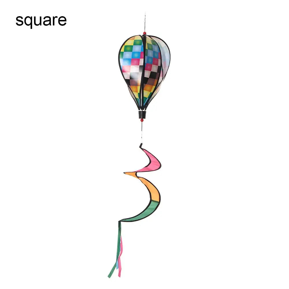 110CM Giant Rainbow Hot Air Balloon Garden Wind Spinners Pinwheels Whirligigs Windmill Toys for Yard Lawn Decorations Outdoor