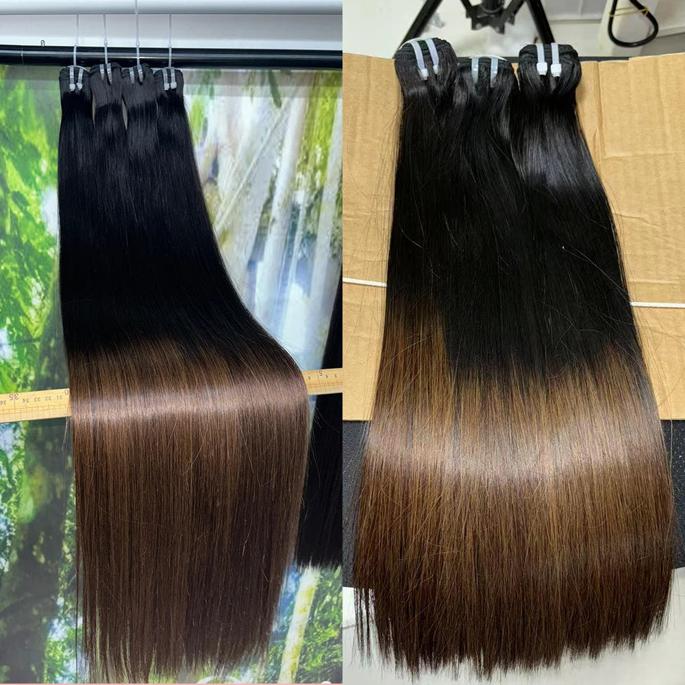 V Beauty Raw Hair Bundles Double Weft Virgin Human Hair Honey Color Bone Straight Unprocessed 16A Grade Double Drawn Extensions