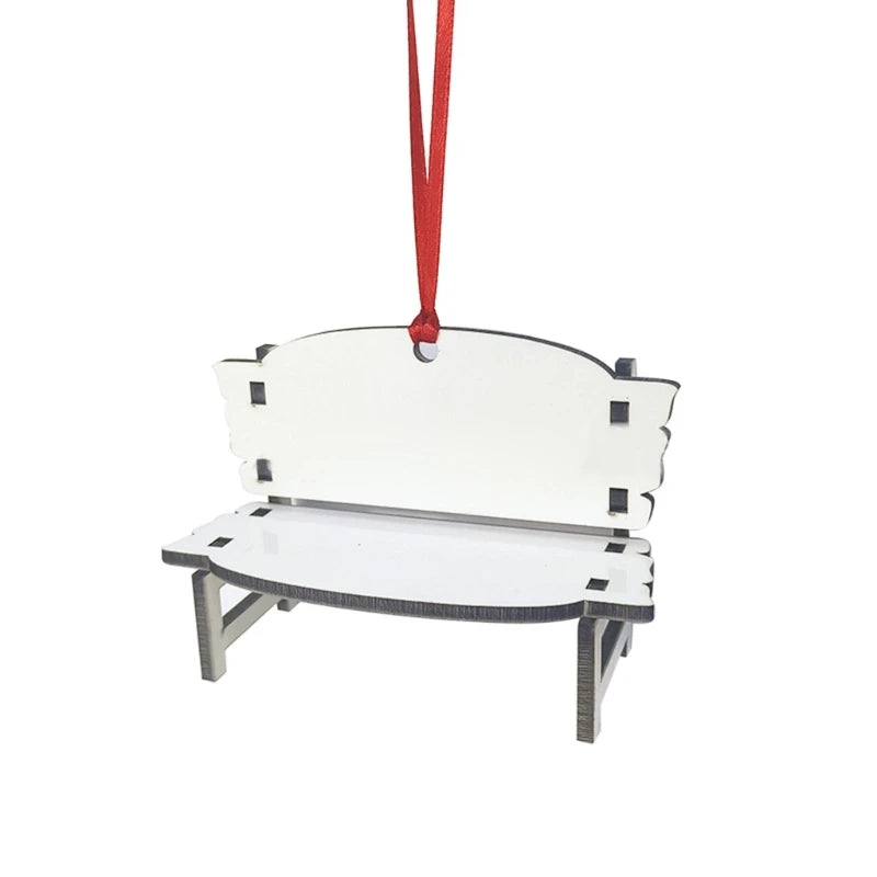 Sublimation Blank Print MDF Memorial Long Bench-Chair Decoration Pendant Trinket-Ornament For Halloween Christmas Tree