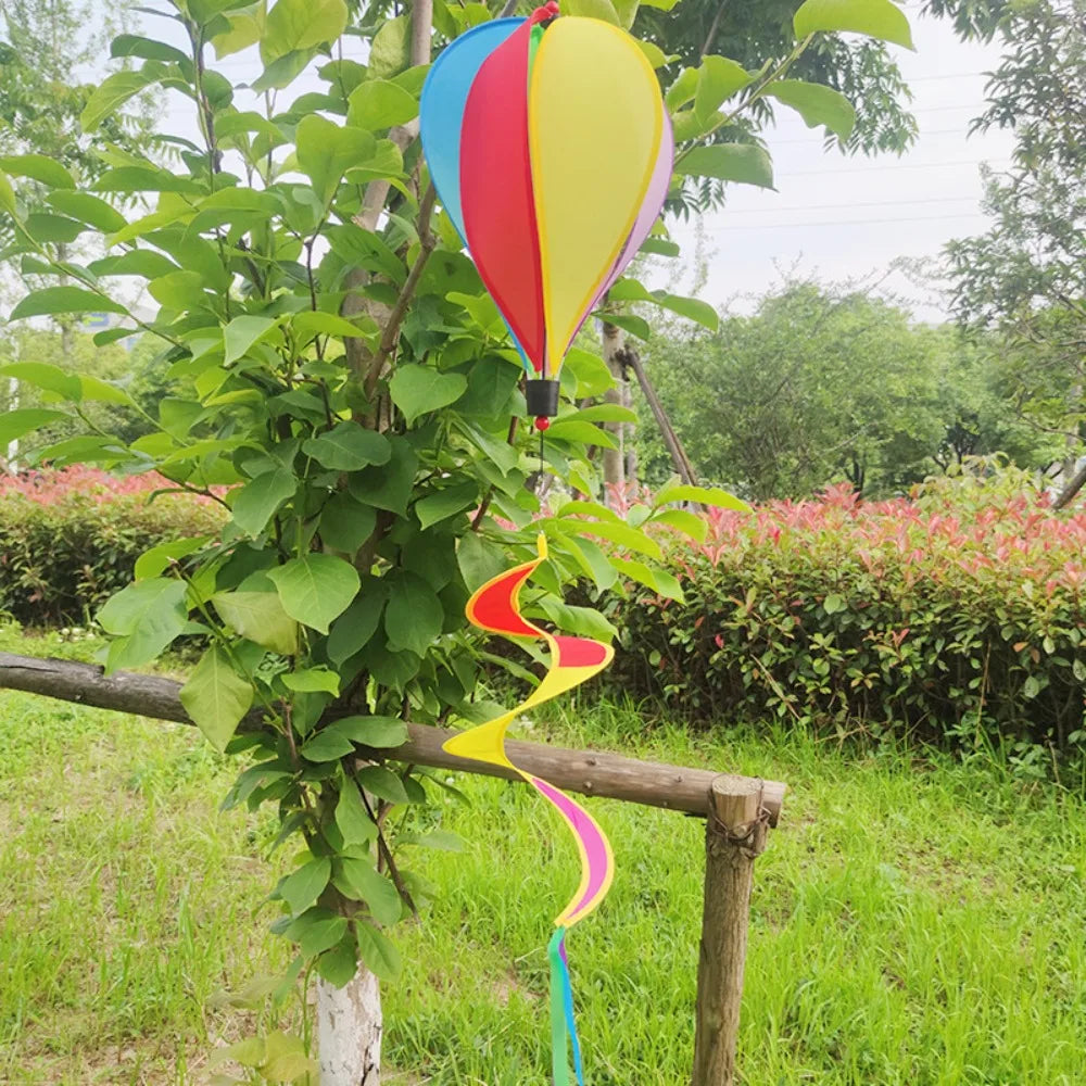 Strip Style Hot Air Balloon Wind Spinner Wind Chime Colorful Garden Wind Spinners DIY Craft Decoration Cute