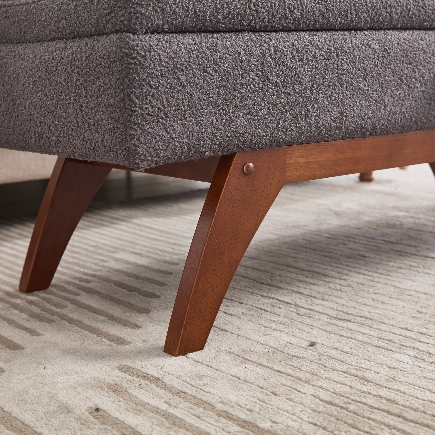 Teddy wool fabric, solid wood feet for solid weighing, and bed end