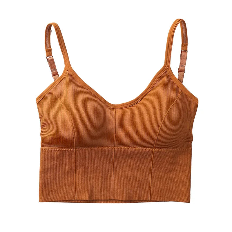 Women Tank Crop Top Seamless Underwear Vintage Crop Top Female Tanks Vest Camis Padded U Back Woman Sexy Sport Lingerie Camisole