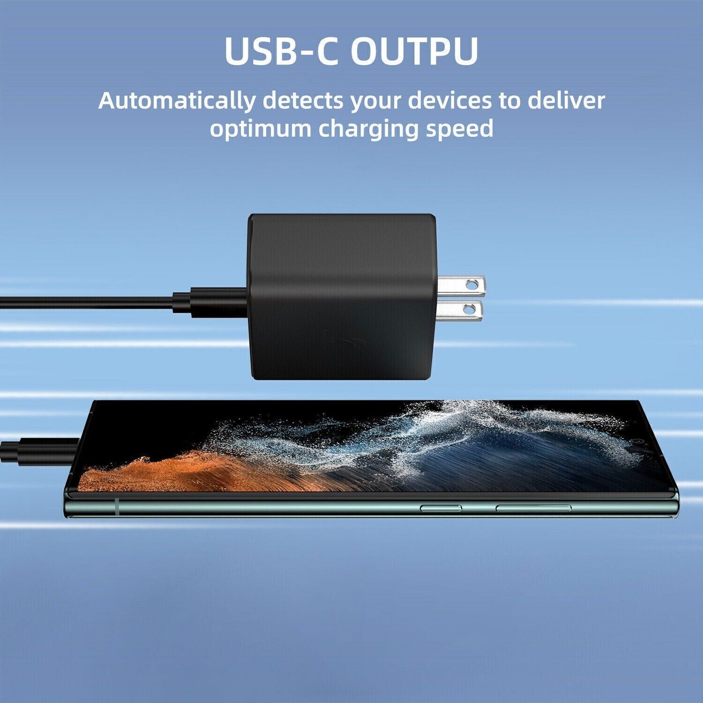 45W USB-C Super Fast Wall Charger 10FT Cable For Samsung Galaxy S20