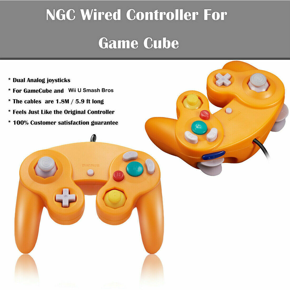 2 Pack Wired NGC Controller Gamepad for Nintendo GameCube GC & Wii U