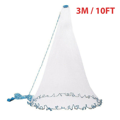 6/8/10/12/16FT Fishing Cast Net Bait Easy Throw Hand Cast Strong Nylon