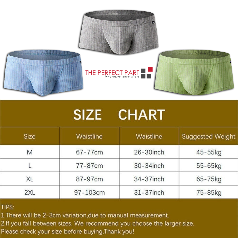 Men's Sexy Underwear Low waist Briefs U Pouch Boxers Striped Shorts