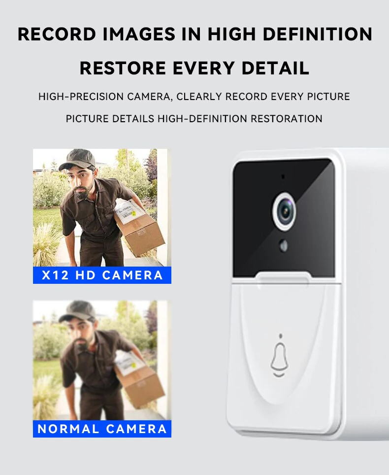 Wireless Security WiFi Smart Doorbell Intercom Video Camera Bell Chime