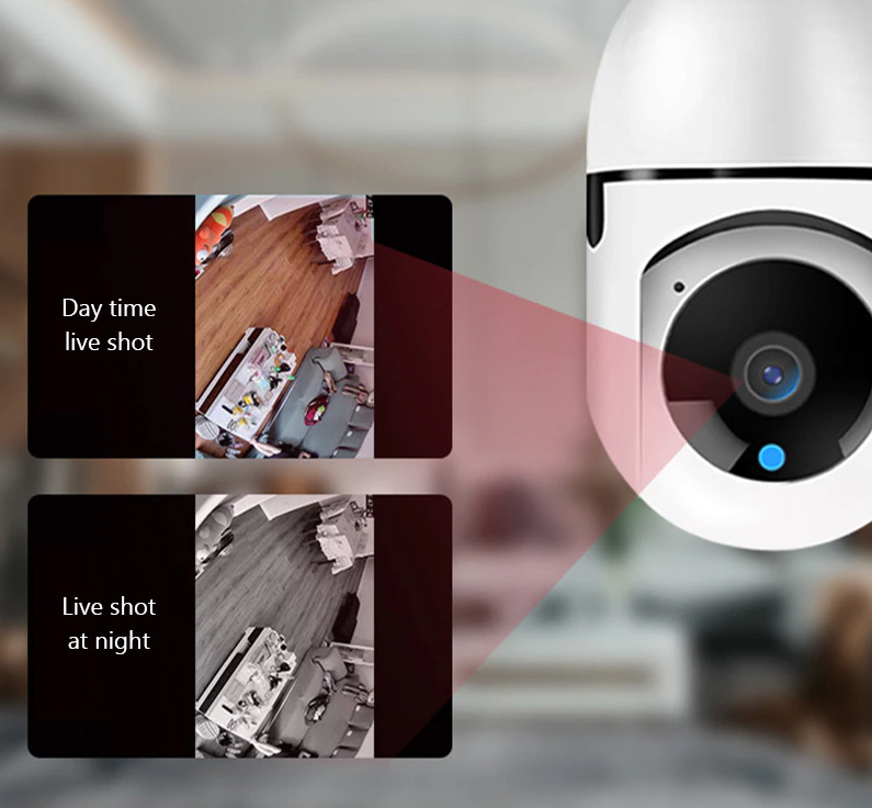360° 1080P IP E27 Light Bulb Camera Wi-Fi IR Night Smart Home Wireless