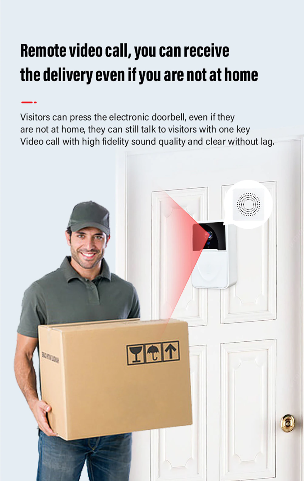 Wireless Security WiFi Smart Doorbell Intercom Video Camera Bell Chime