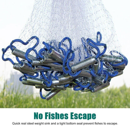 6/8/10/12/16FT Fishing Cast Net Bait Easy Throw Hand Cast Strong Nylon