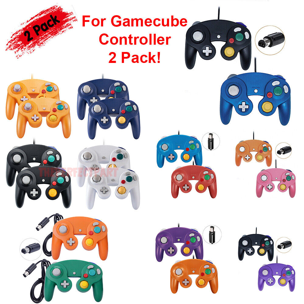 2 Pack Wired NGC Controller Gamepad for Nintendo GameCube GC & Wii U