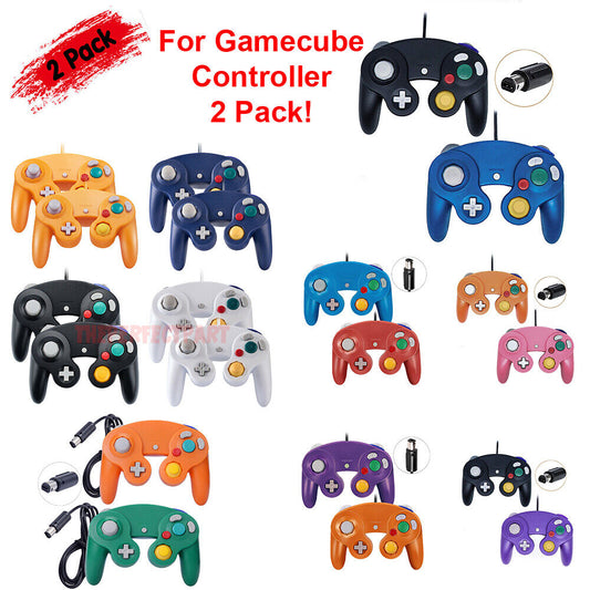 2 Pack Wired NGC Controller Gamepad for Nintendo GameCube GC & Wii U