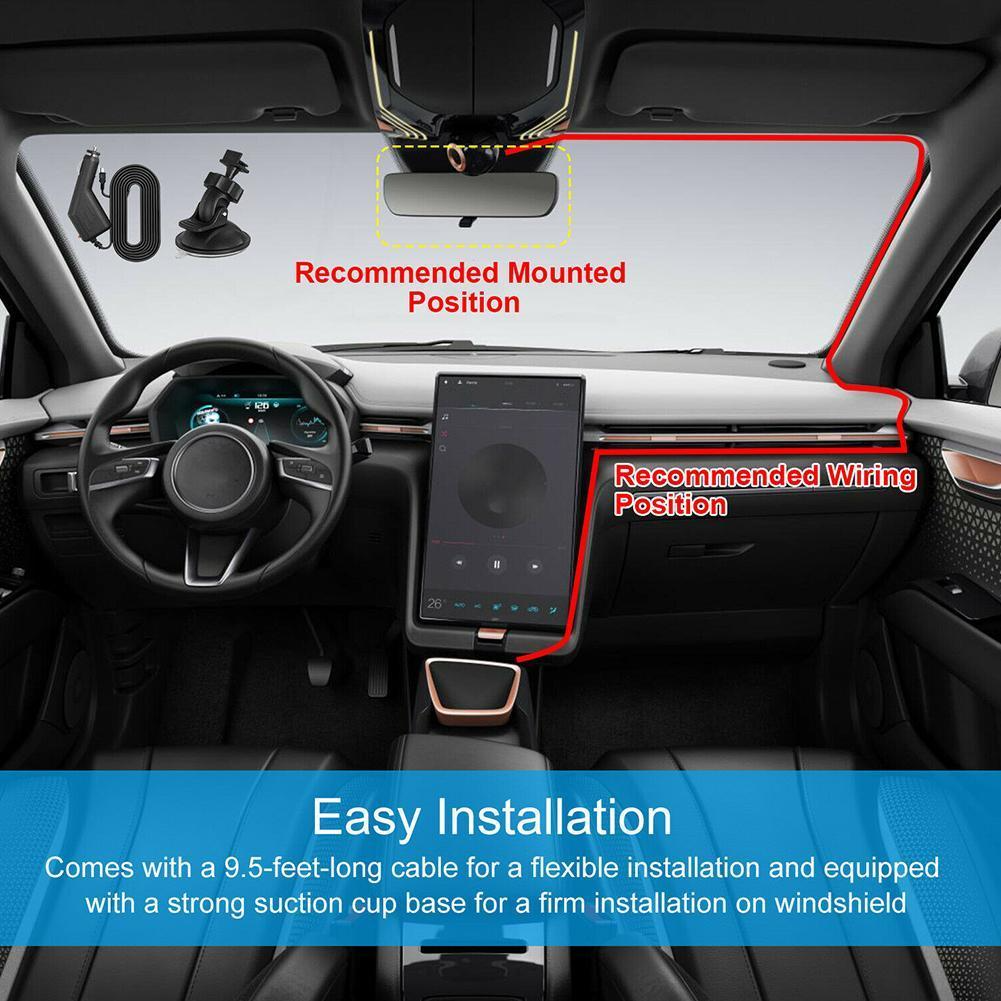 2.7'' Full HD 1080P Dash Cam Car DVR Front & Rear Camera Night Vision