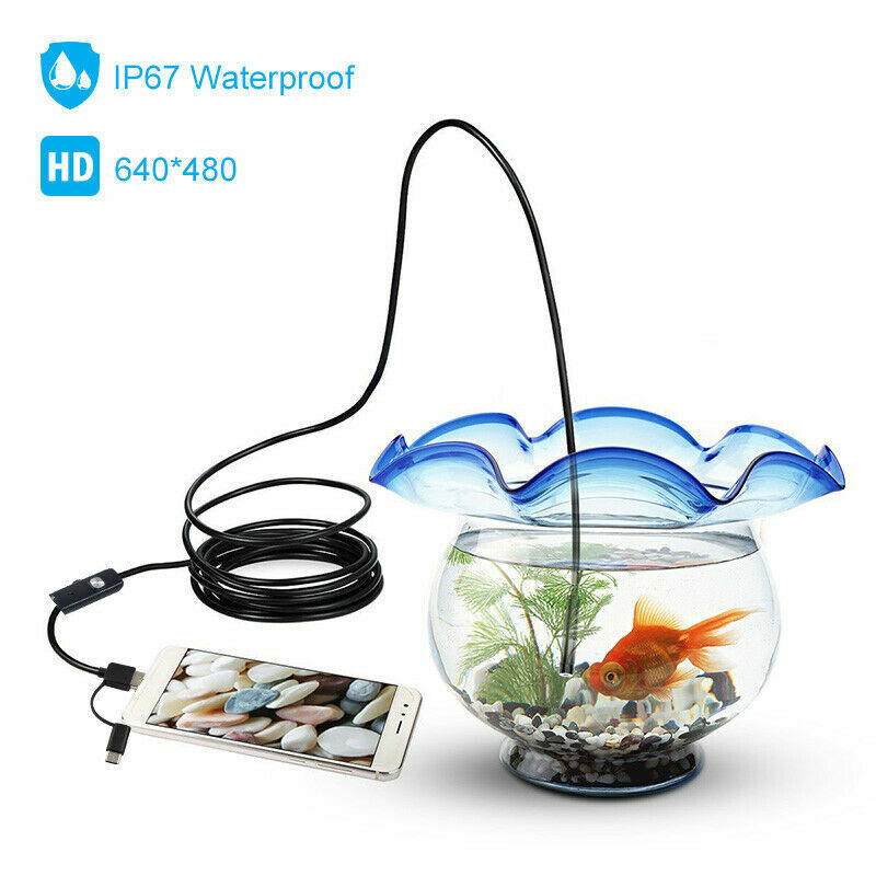 5M 6LEDs Snake Endoscope Borescope 8mm Inspection USB Camera Scope For