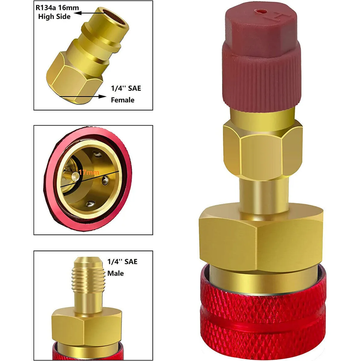 R1234YF to R134A Quick Coupler Adapter Fits Car A/C High Low Side