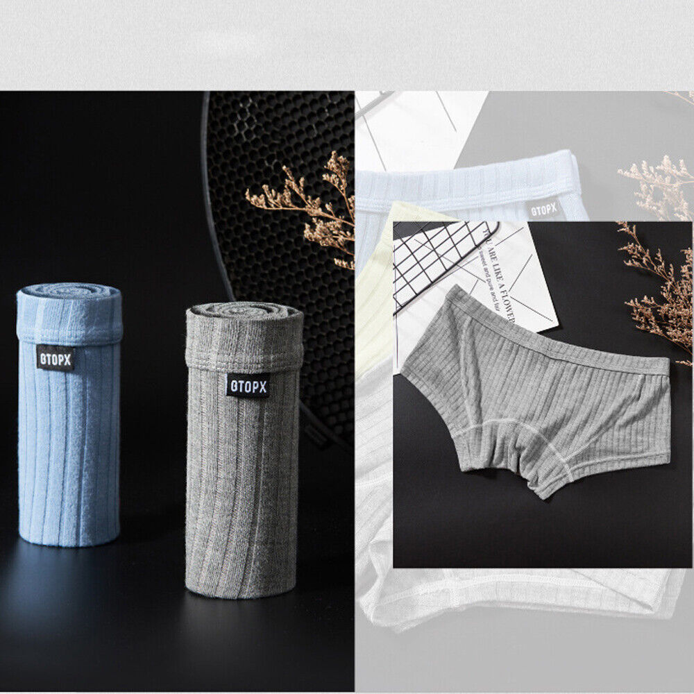 Men's Sexy Underwear Low waist Briefs U Pouch Boxers Striped Shorts