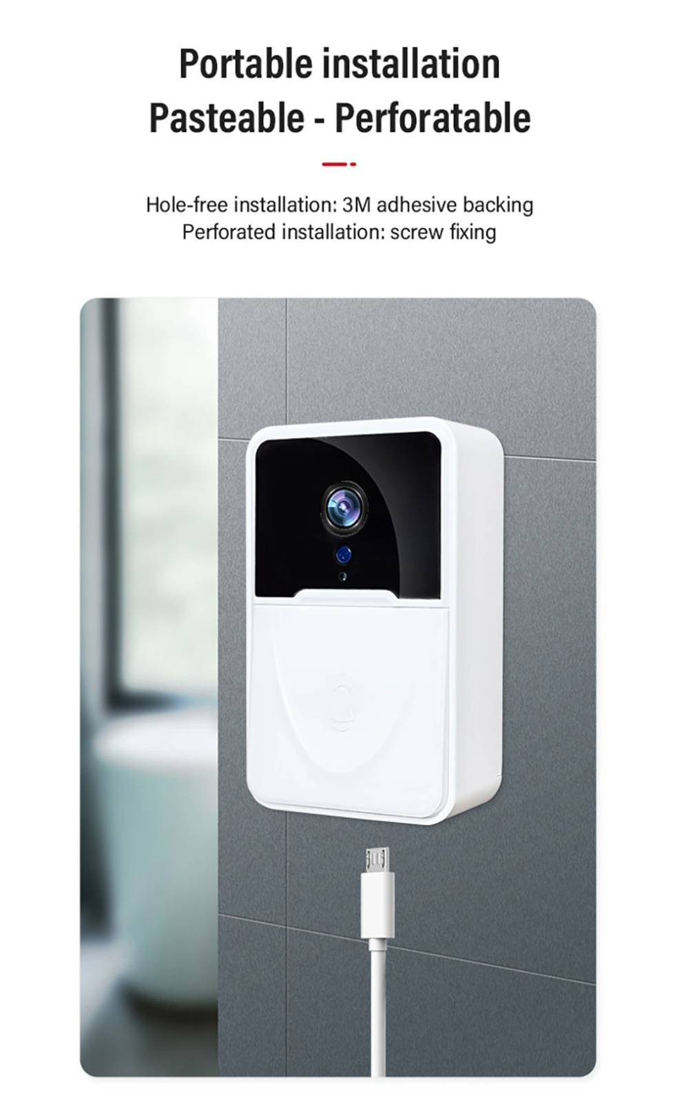 Wireless Security WiFi Smart Doorbell Intercom Video Camera Bell Chime