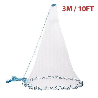 6/8/10/12/16FT Fishing Cast Net Bait Easy Throw Hand Cast Strong Nylon