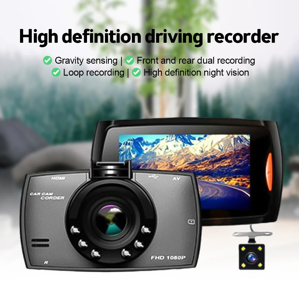 2.7'' Full HD 1080P Dash Cam Car DVR Front & Rear Camera Night Vision