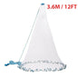 6/8/10/12/16FT Fishing Cast Net Bait Easy Throw Hand Cast Strong Nylon