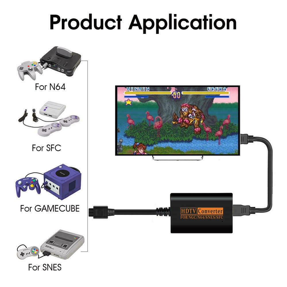 N64 To HDMI Converter Adapter HD Link Cable For Nintendo Gamecube