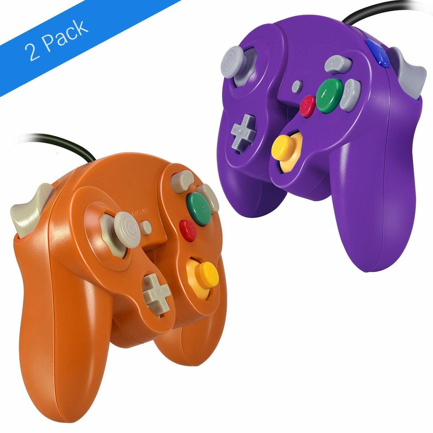 2 Pack Wired NGC Controller Gamepad for Nintendo GameCube GC & Wii U