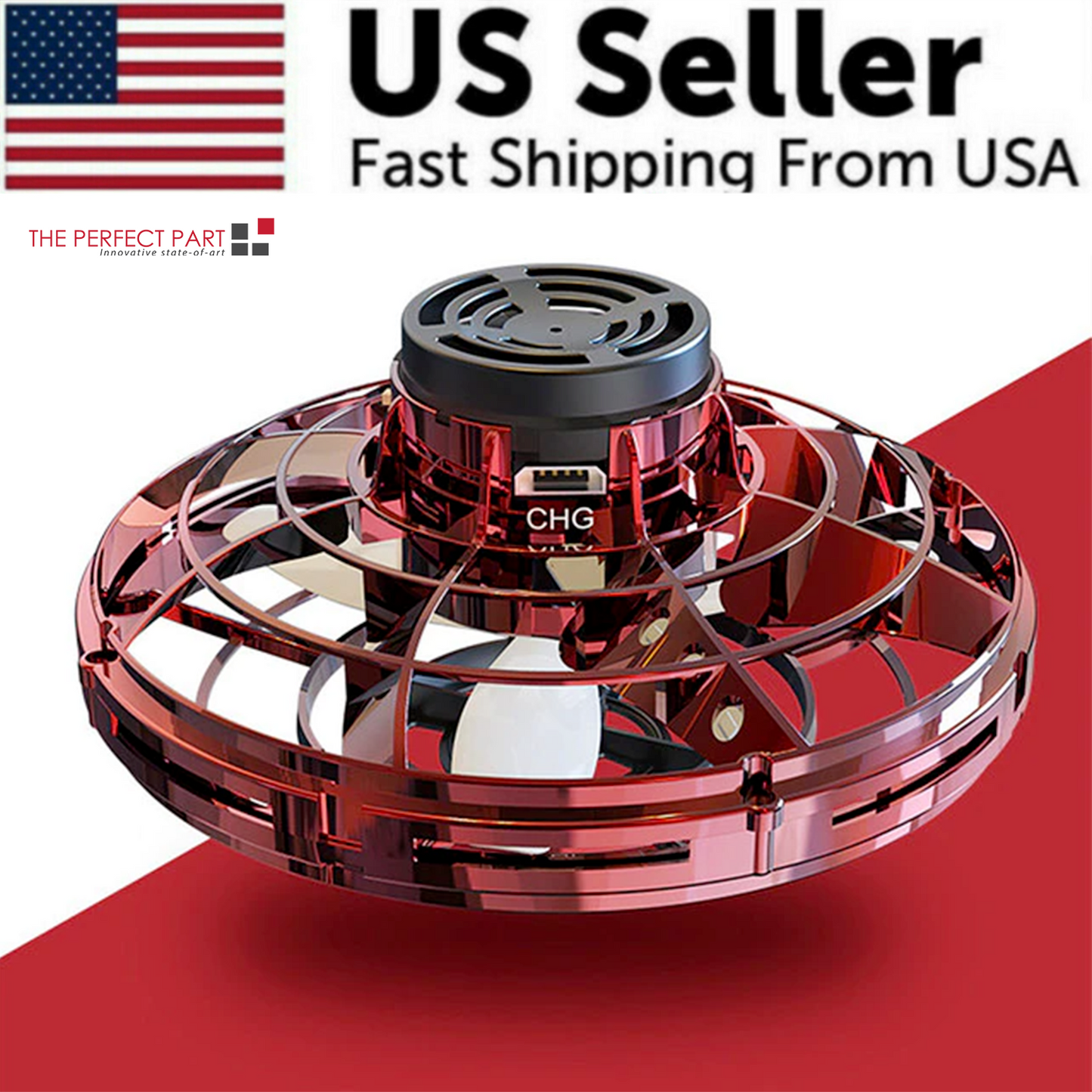 Flying Fidget Spinner Drone Ball UFO Stress Focus Hand Fun Toy LED