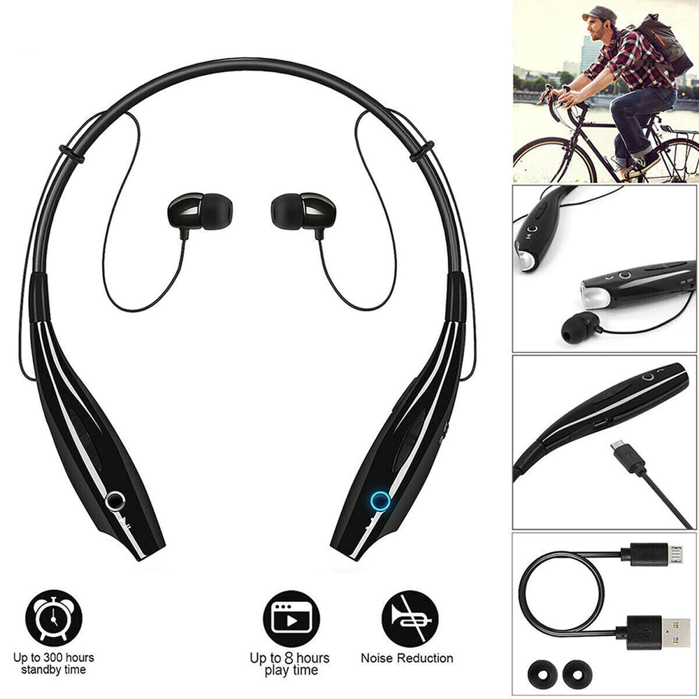 Bluetooth Neckband Wireless Headphones Mic Headset Stereo Earbuds