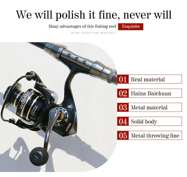 12BB Metal Spinning Fishing Reel 5.2:1 Freshwater Saltwater Left Right