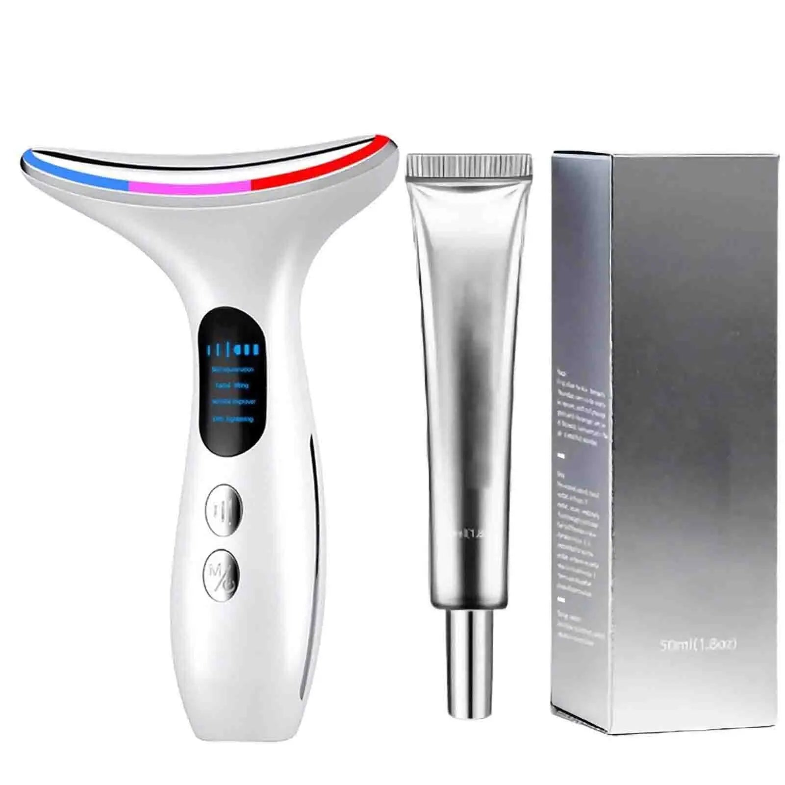 Comfortable Facial Massager Face And Neck Beauty Device For Skin Care Adults Mens And Womens White Face And Neck Massager