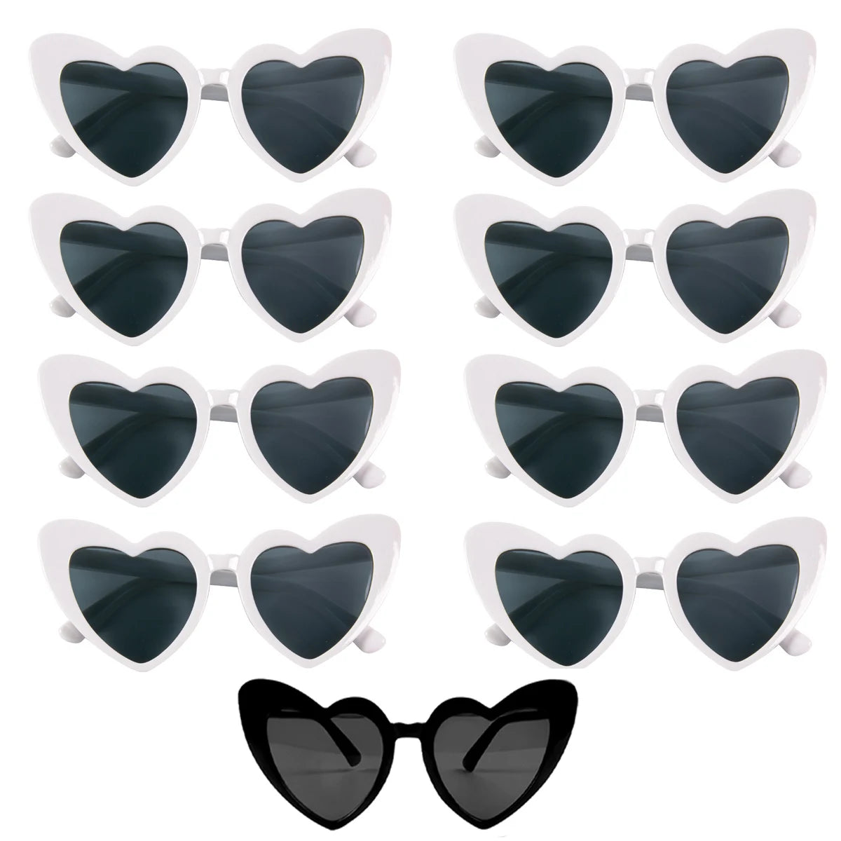 Heart Shaped Sunglasses for Women Retro Cat Eye Sunglasses Wedding Engagement Decoration Shopping Traveling Party Accessories