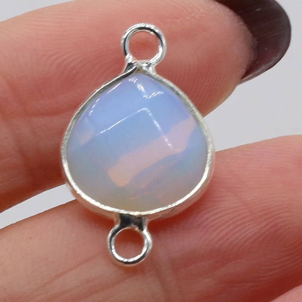 2pcs Natural Stone Connectors Fat Water Drop Pendant Charms for DIY Women Men Necklace Bracelets Jewelry Making Accessories