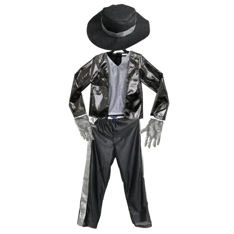 MJ Michael Jackson Coat Jacket Glove Children Kids Party Cosplay Costume Clothing Children Cos Sets birthday gift