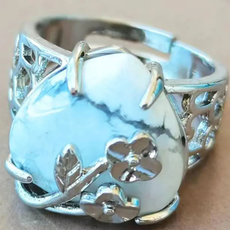 Opal Heart Women Men Ring 7~12" (us) adjust PWB1213