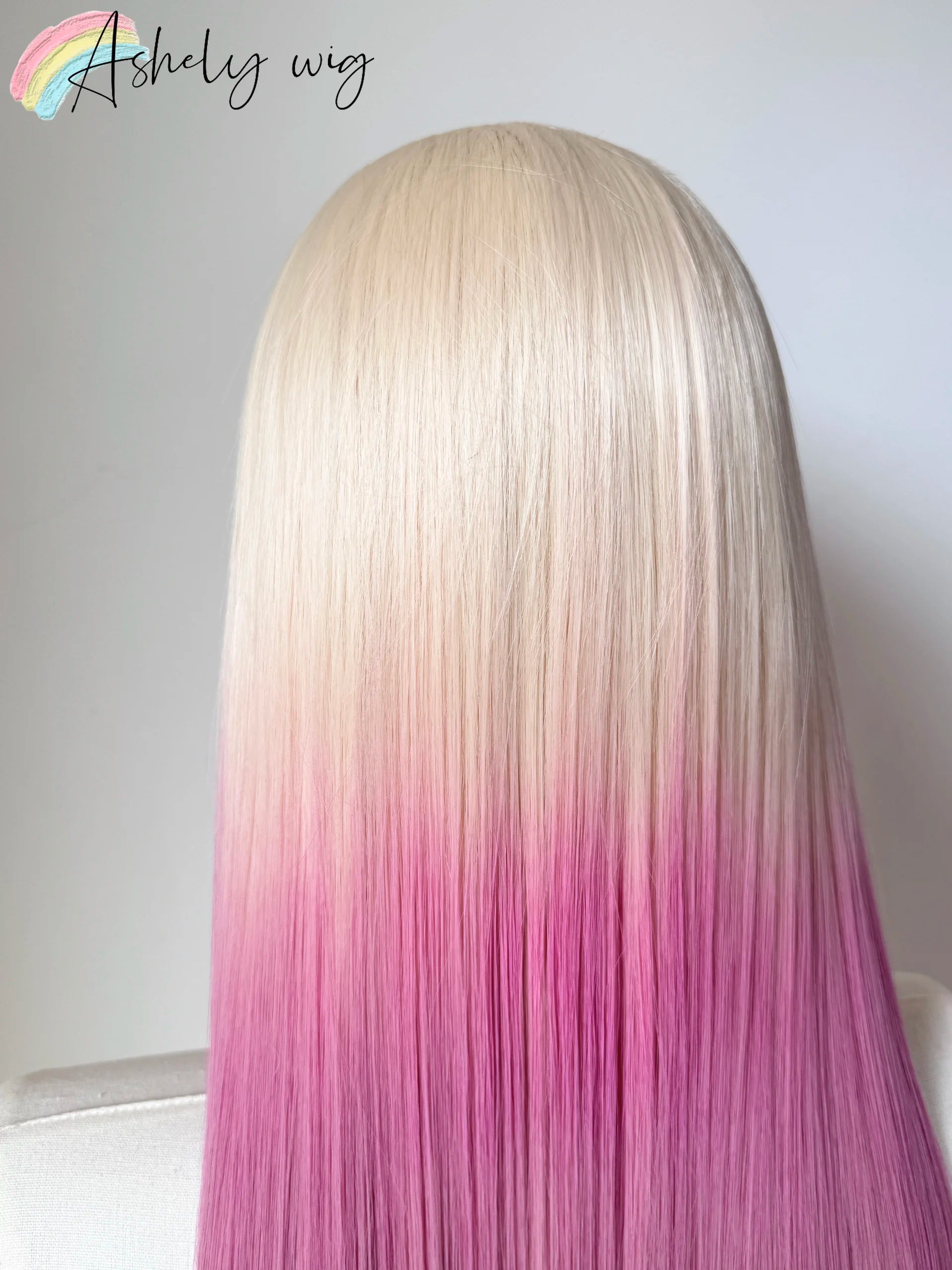 Ombre Blonde Pink Lace Front Wig 13*4 26inch Long Straight Lace Front Wig Synthetic High Temperature Fibers Glueless Pastel Wigs